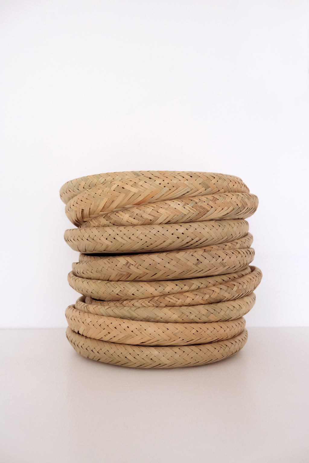 Handwoven Flat Bamboo Basket