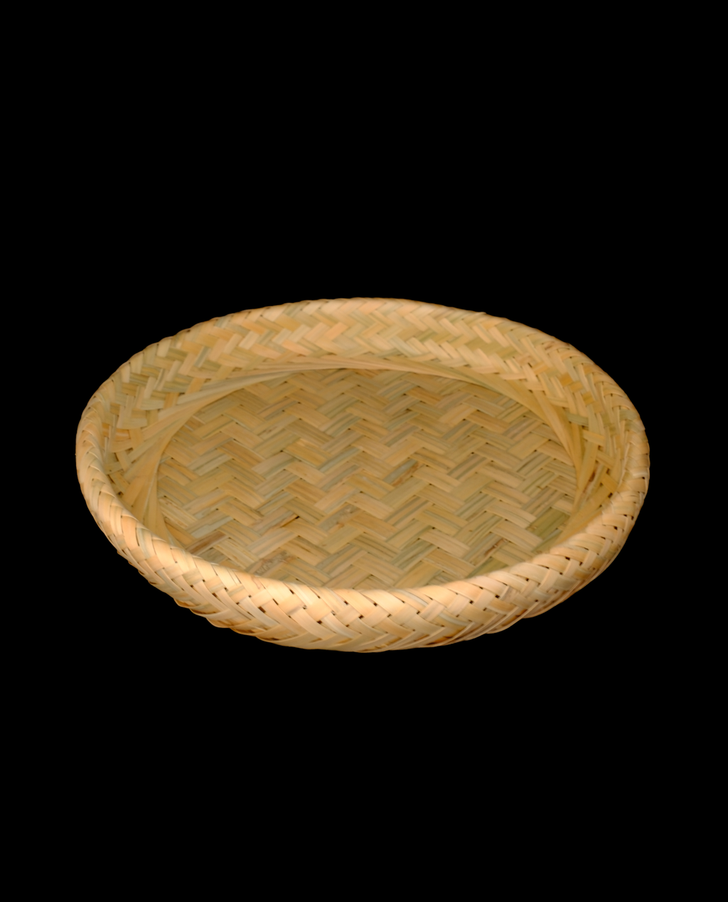 Handwoven Flat Bamboo Basket