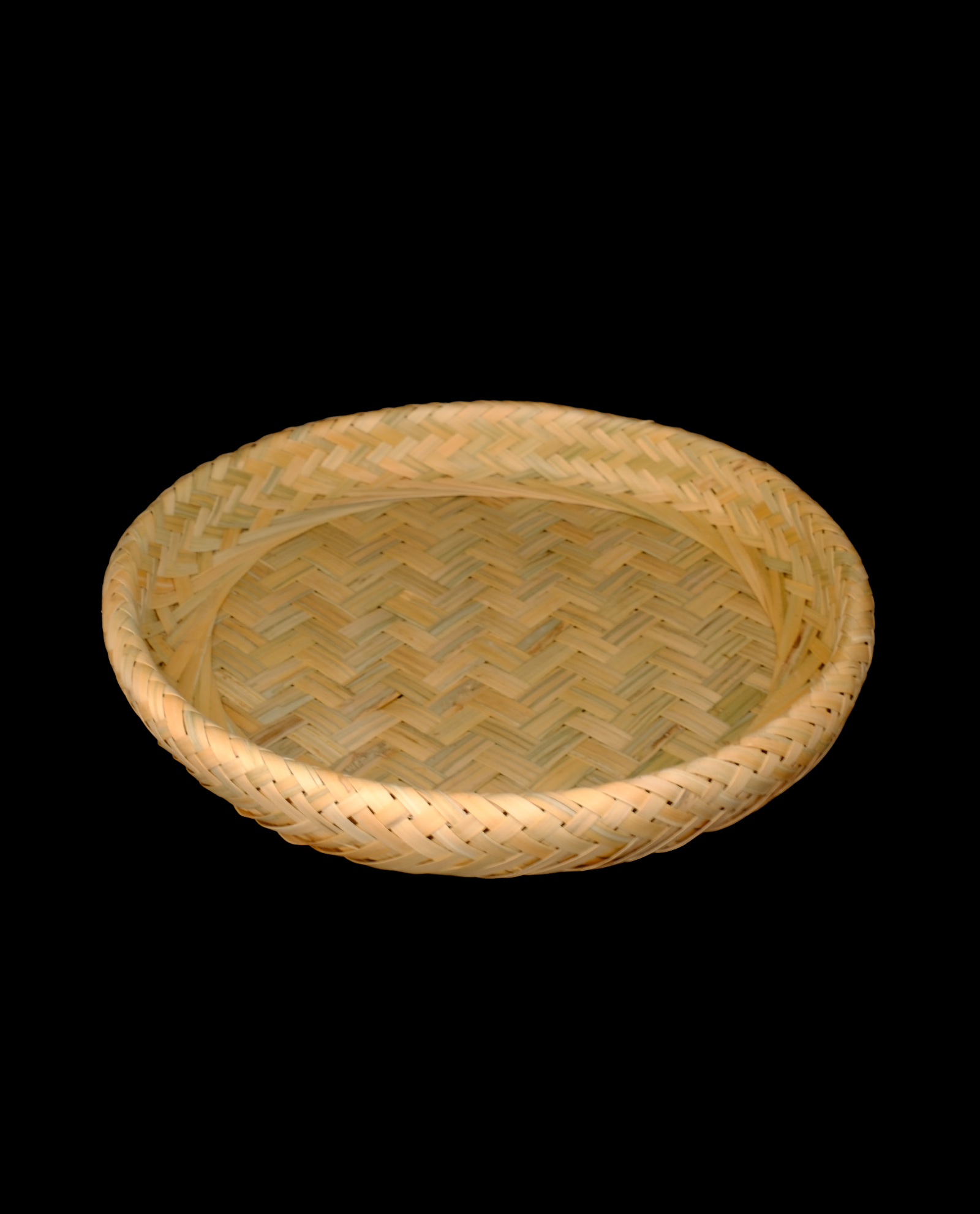 handwoven flat basket