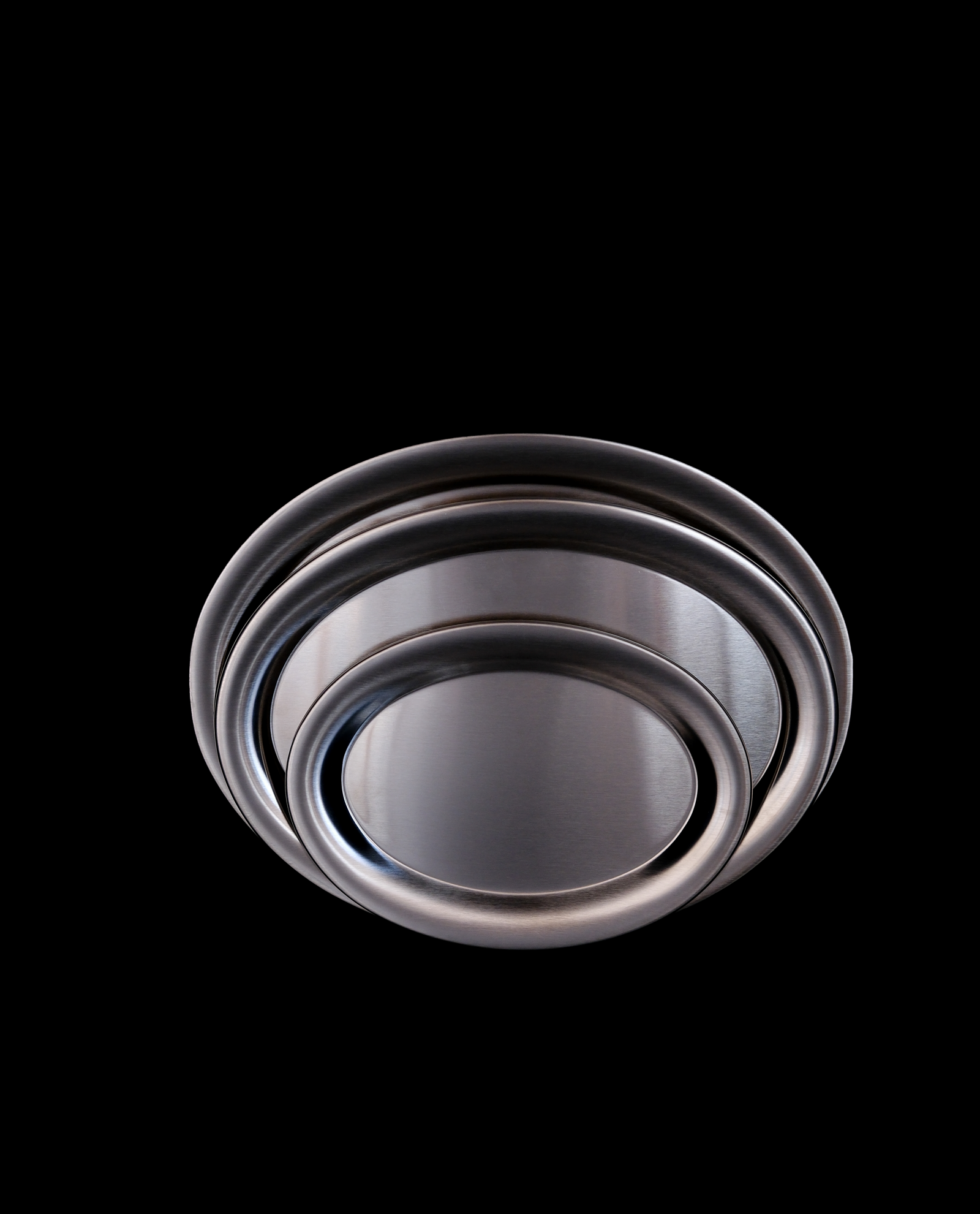 set of shiny stainless plate