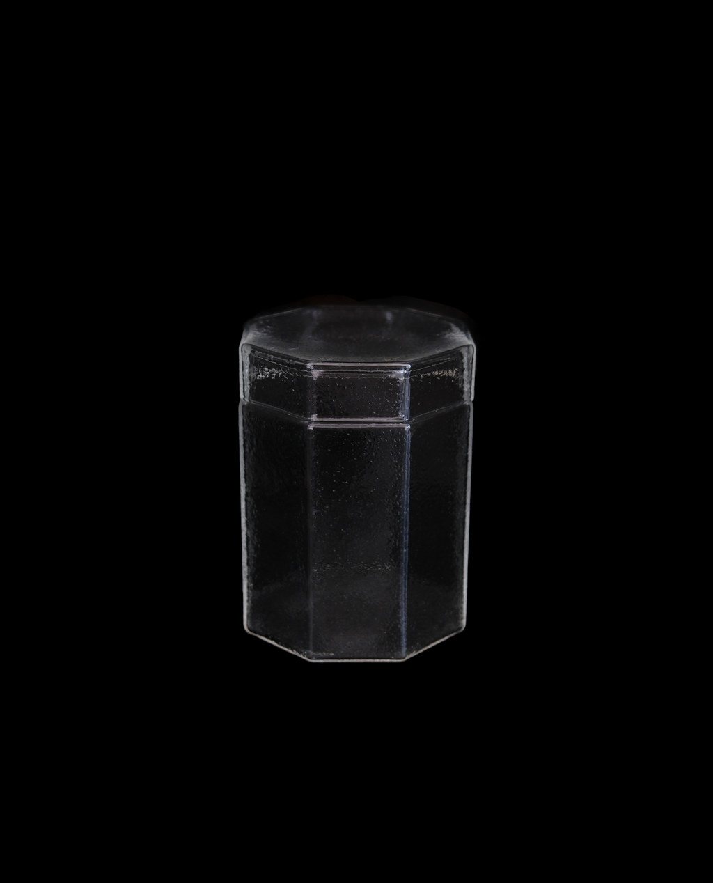 Hand-hammered glass jar
