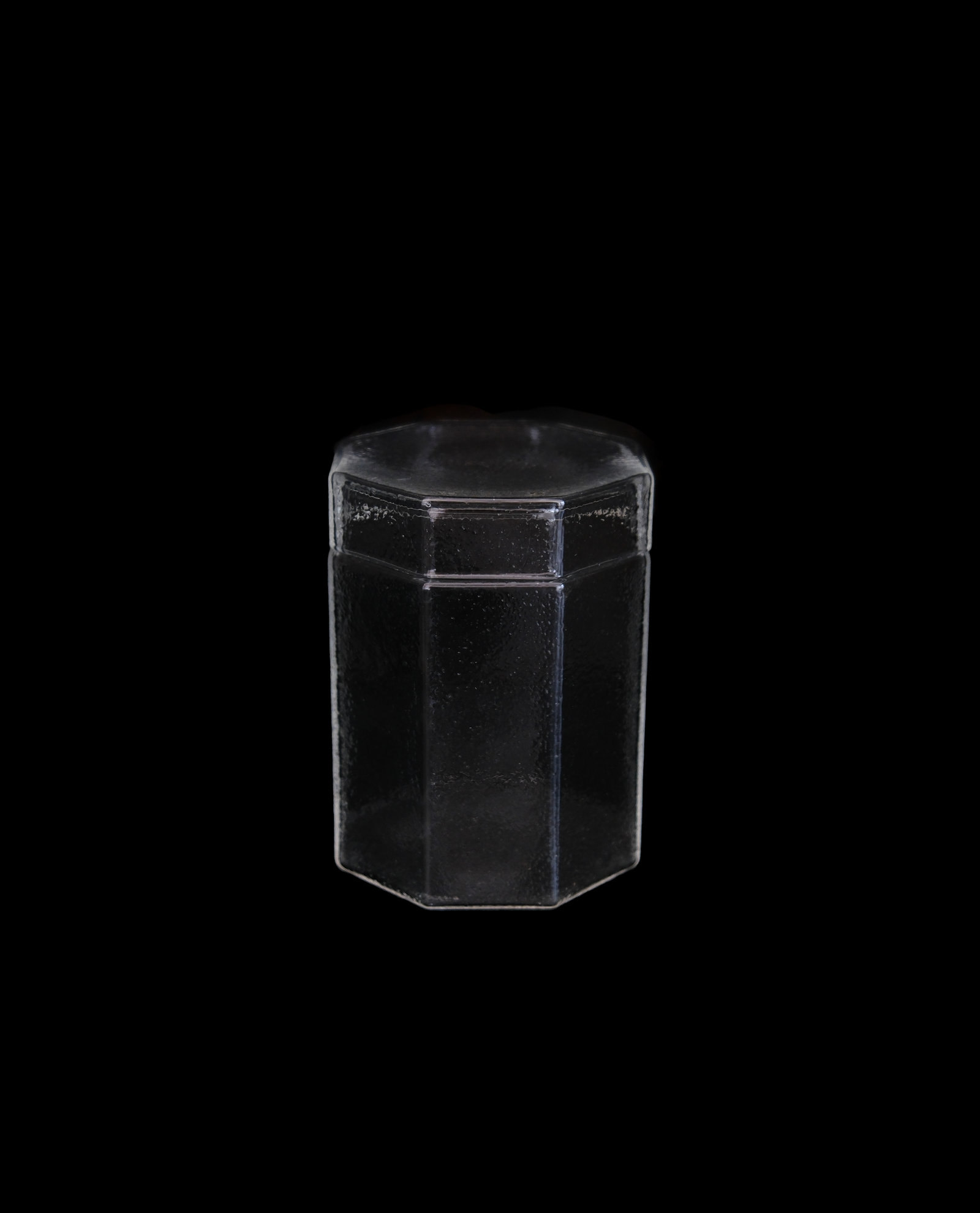 Hand-hammered glass jar