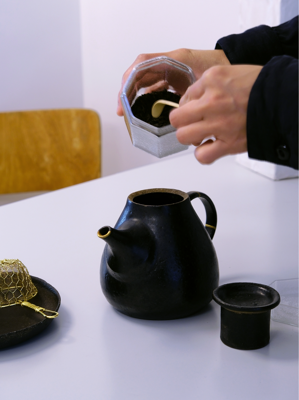 Hand-hammered glass jar
