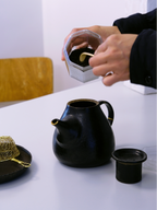 Hand-hammered glass jar