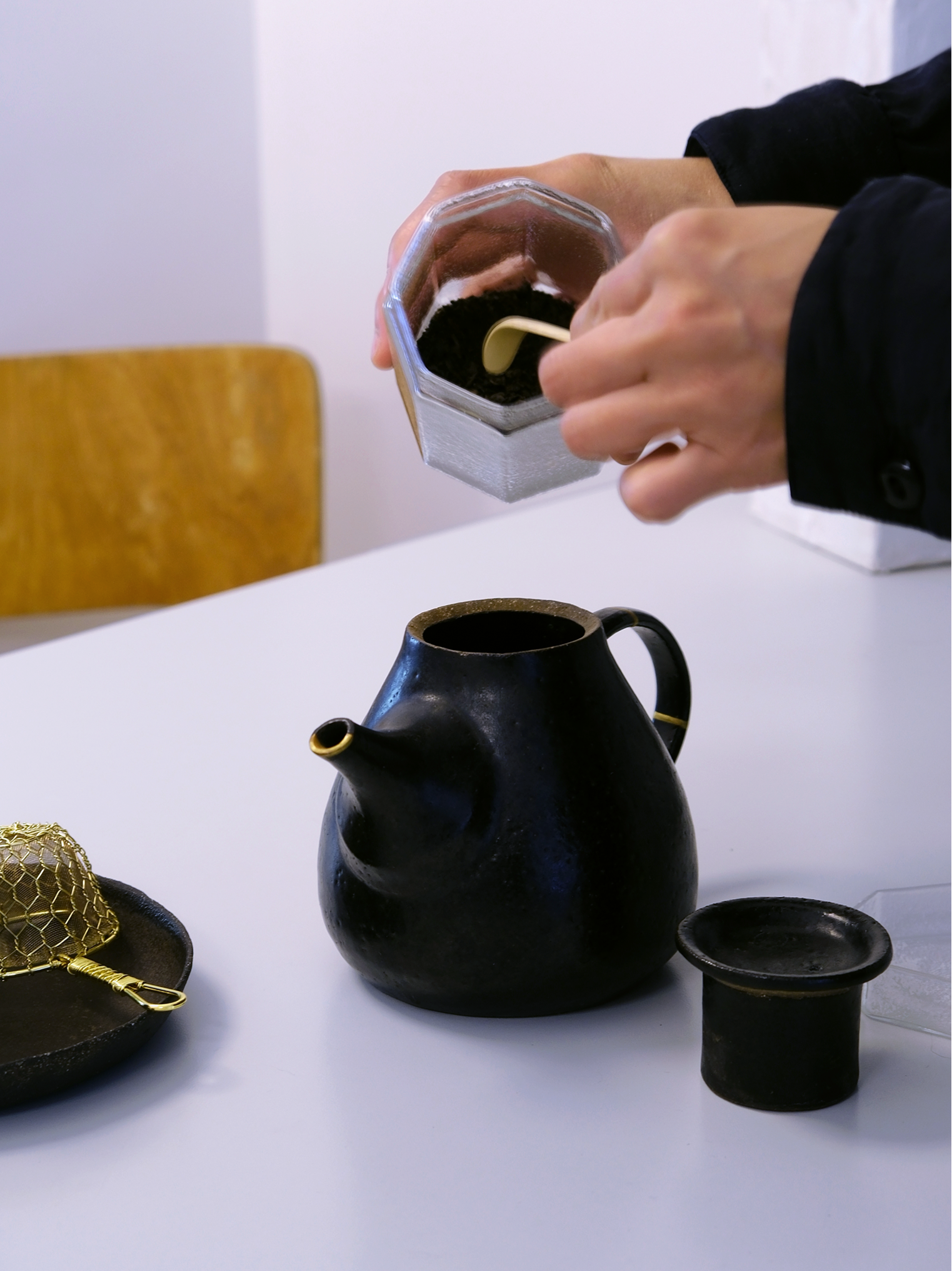 Hand-hammered glass jar