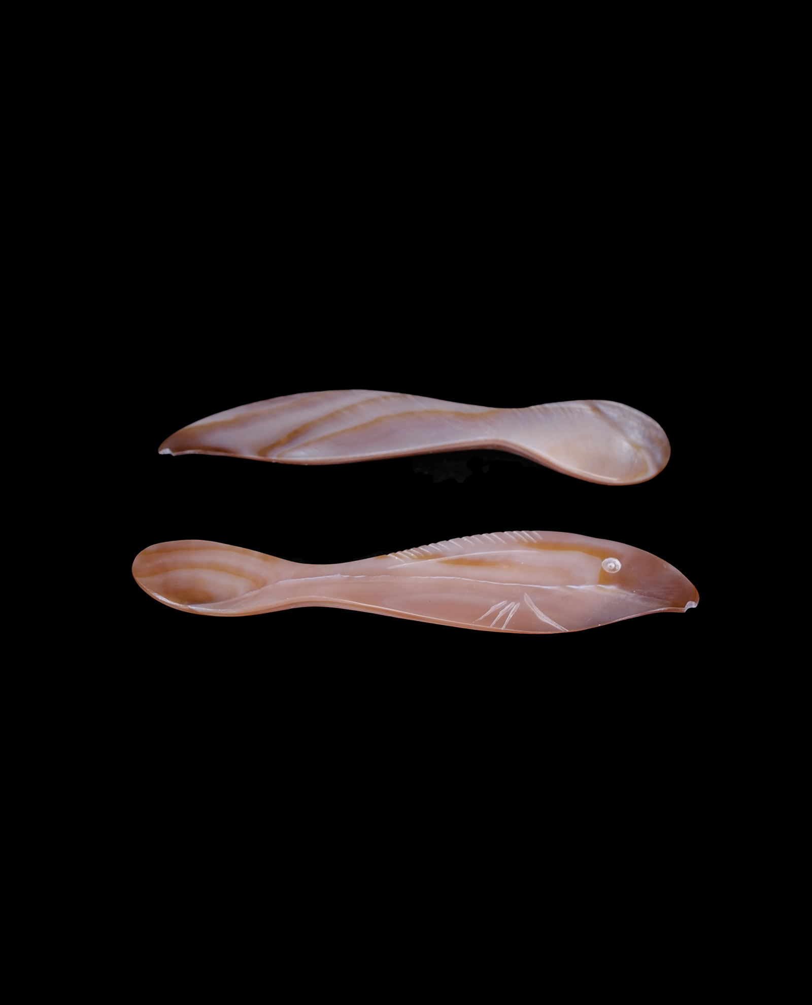 set of mother of pearl sakana spoon